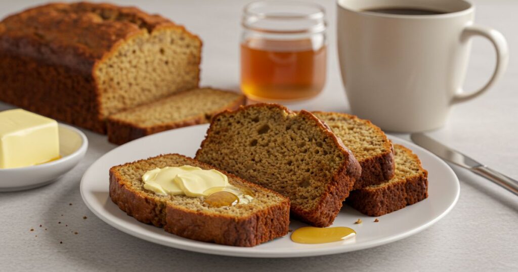 Sliced Banana Bread on Plate