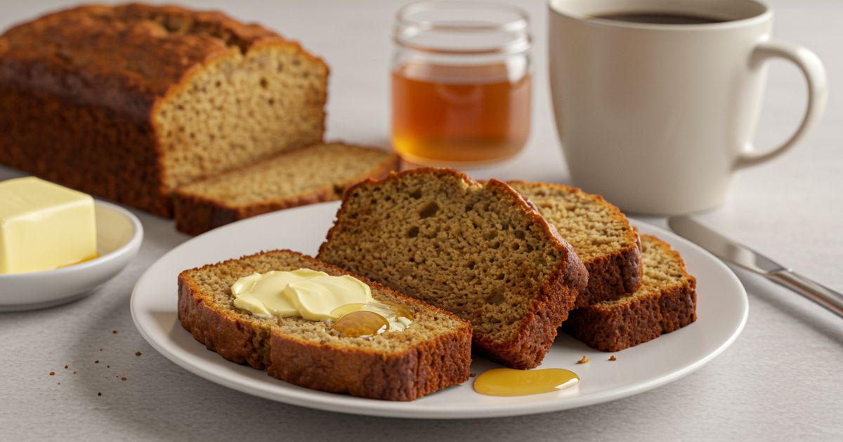 Sliced Banana Bread on Plate