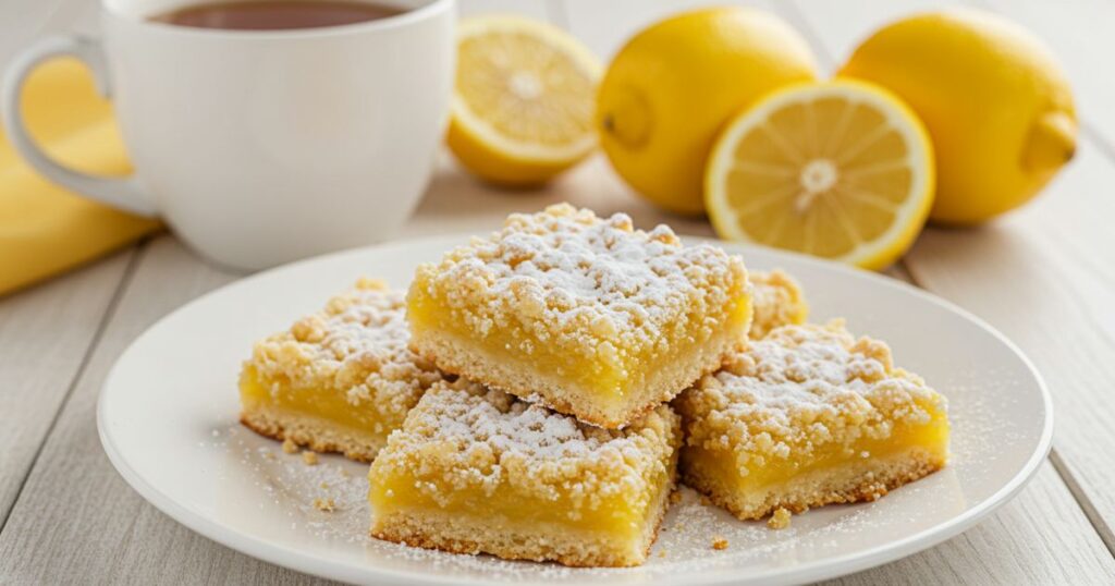 Lemon Crumb Bars served