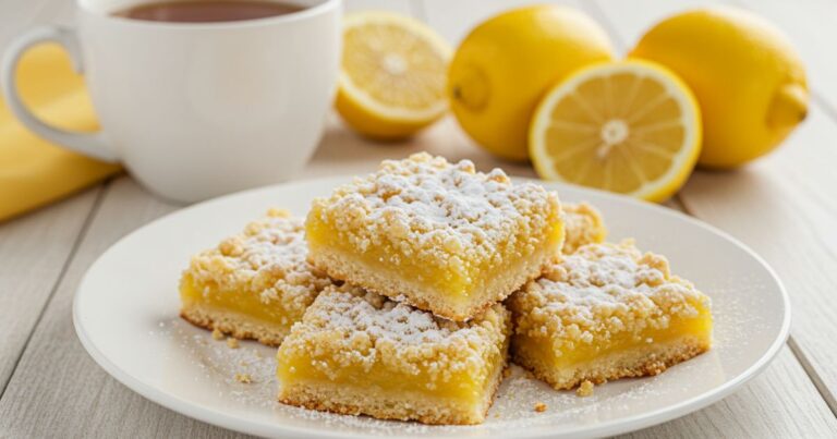 Lemon Crumb Bars served