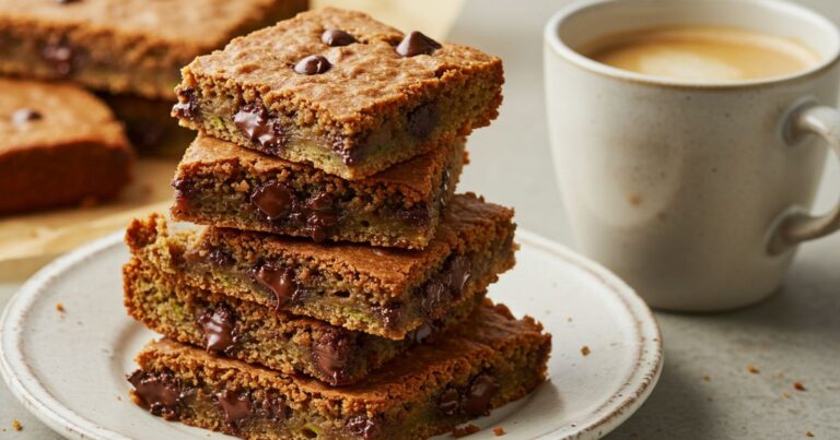 Stack of Chocolate Chip Zucchini Bars