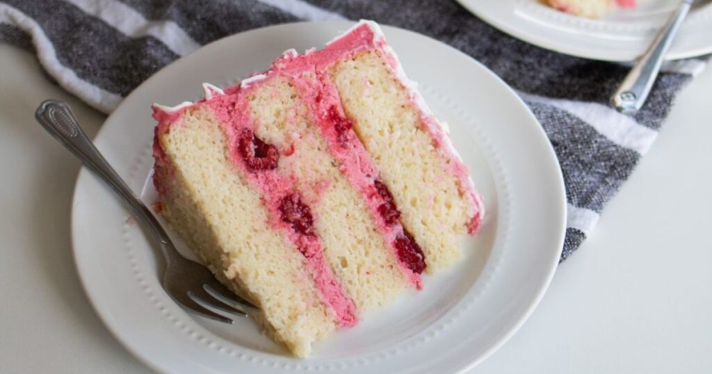 slice of Lemon Raspberry Cake