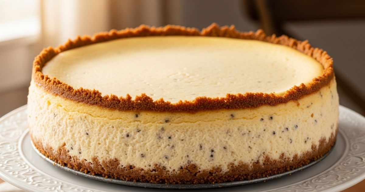 Finished vanilla bean brown butter cheesecake