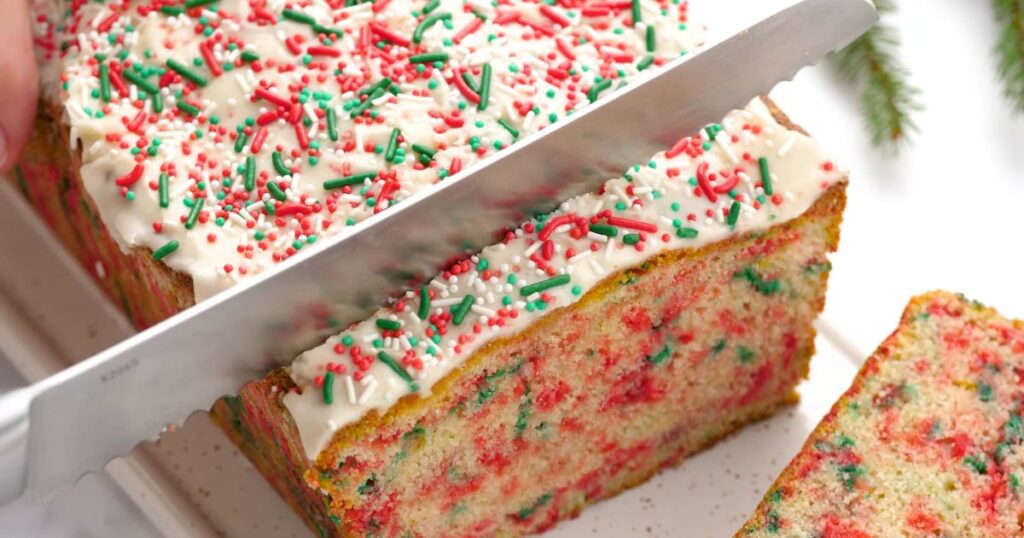 Golden festive Christmas bread dusted with sugar