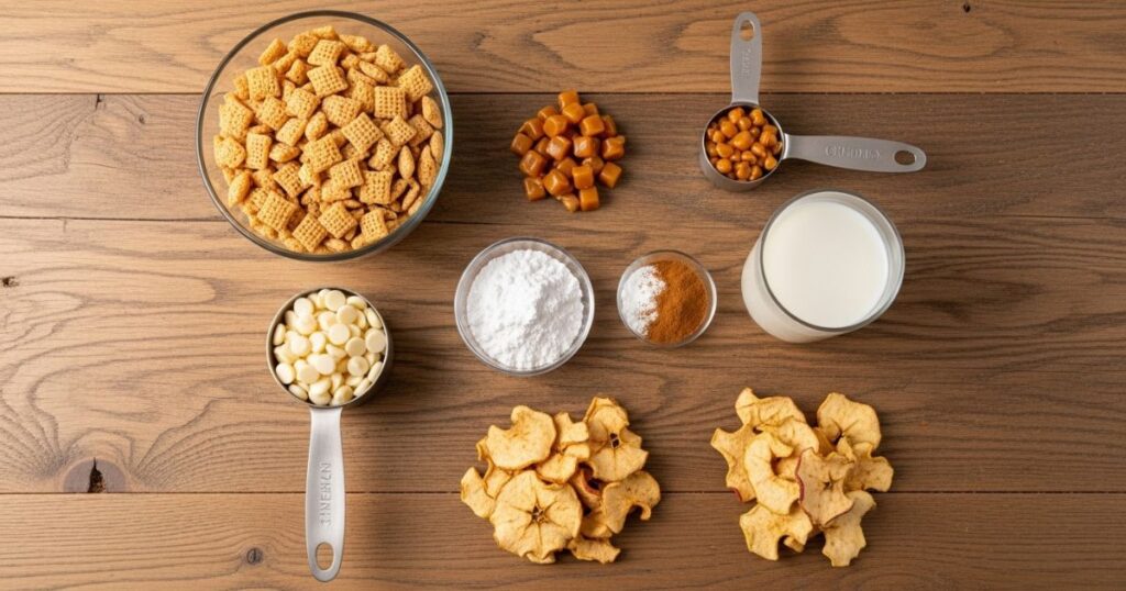 ingredients for caramel apple puppy chow