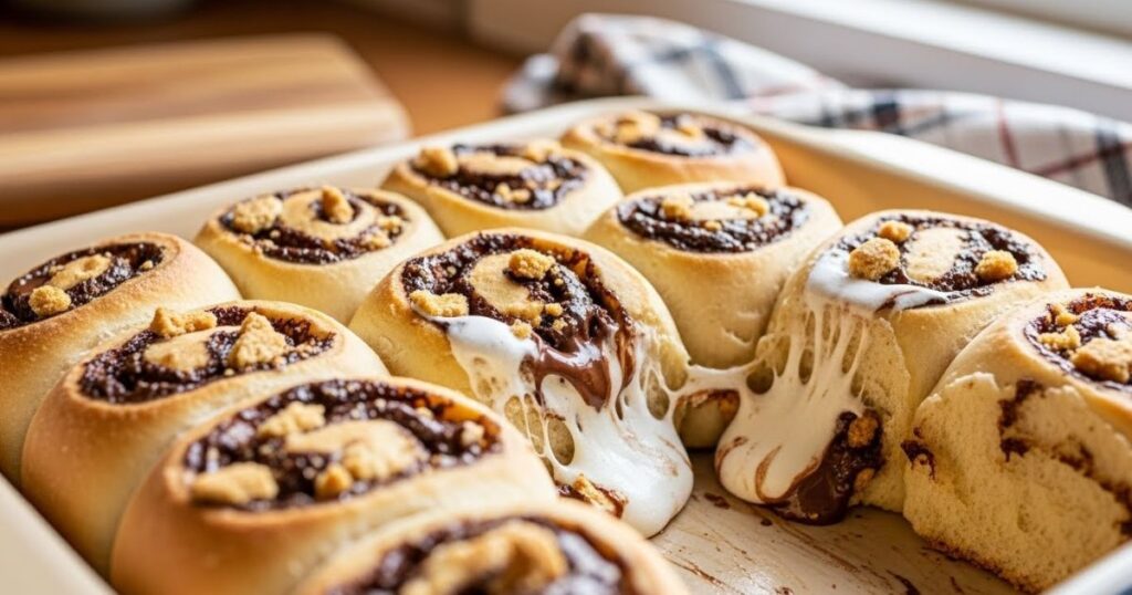 Gooey golden s’mores rolls