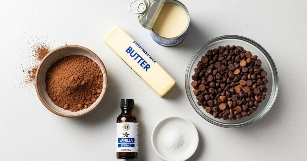 Ingredients for Hot Chocolate fudge