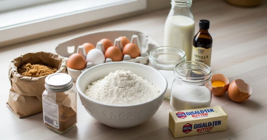 Ingredients for cinnamon roll bliss bars