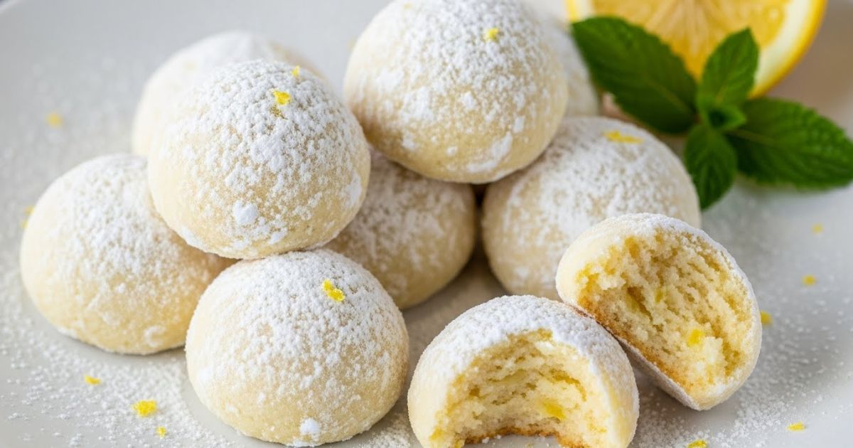 Lemon Cream Snowball Cookies