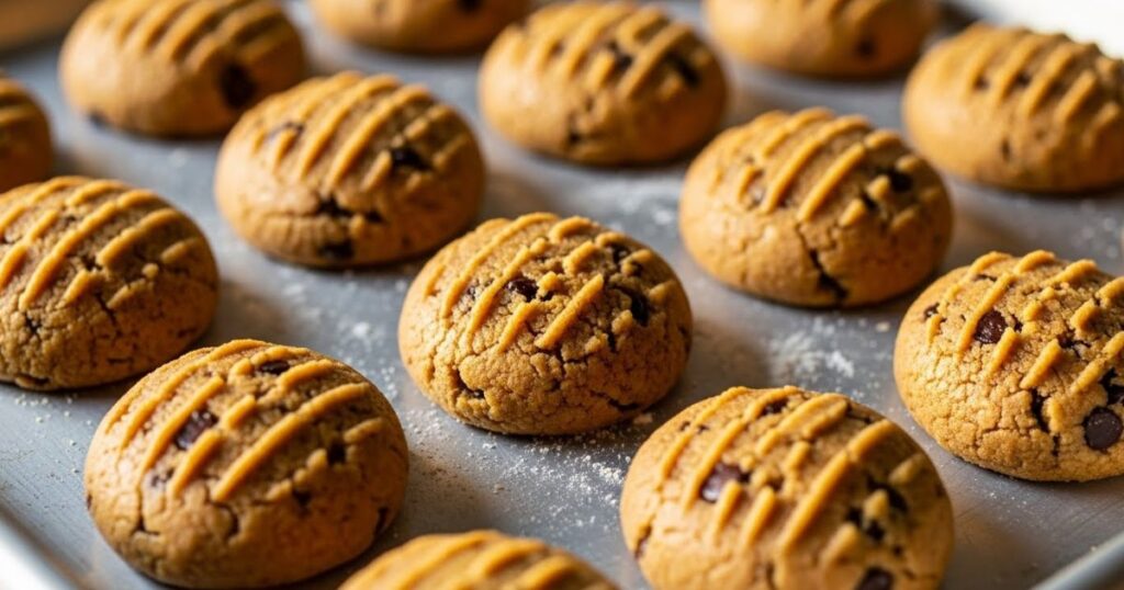 Shaping peanut butter cookies