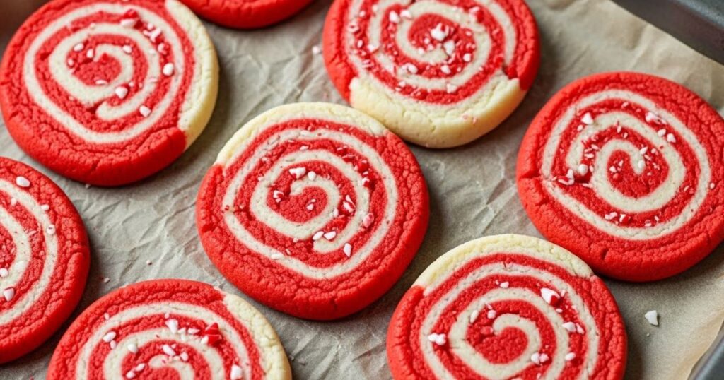 Twisting dough to make peppermint swirl cookies