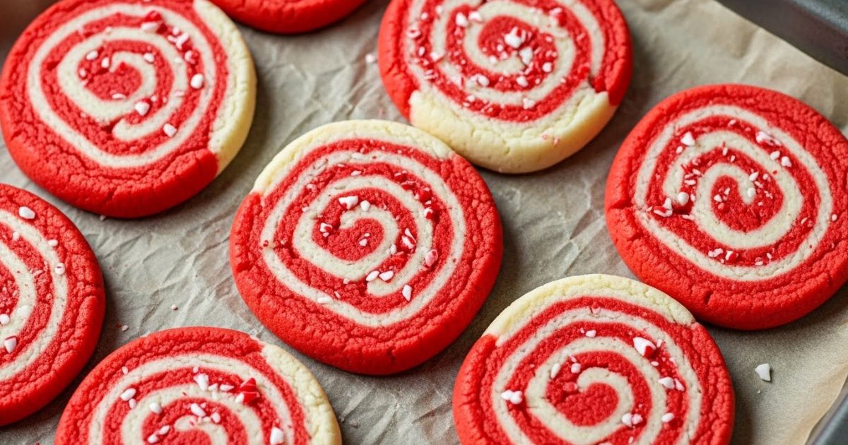 Twisting dough to make peppermint swirl cookies