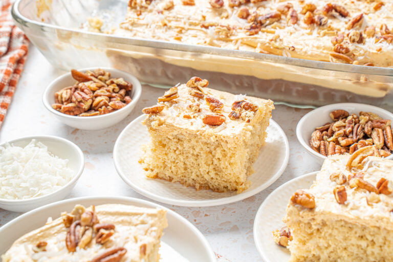 Butter pecan tres leches cake