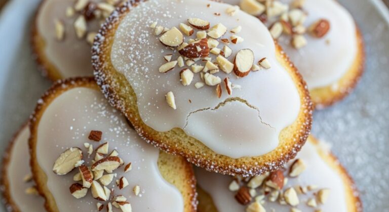 Glazed ricotta almond pillow cookies