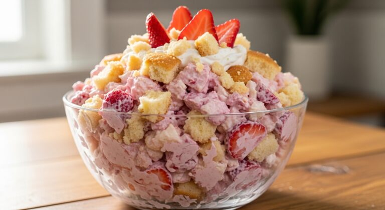 Strawberry shortcake fluff salad