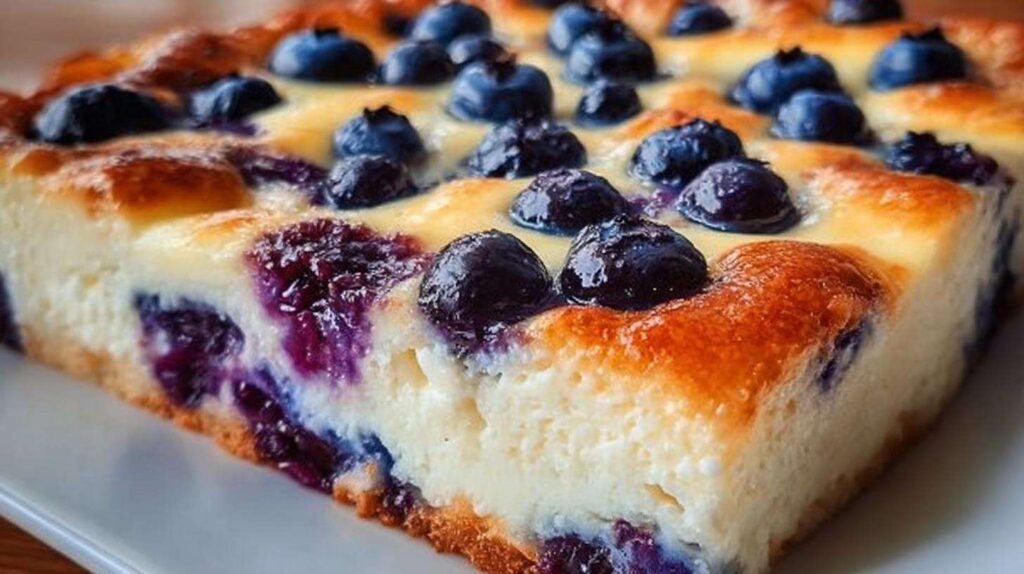 Blueberry cottage cheese breakfast bake for breakfast