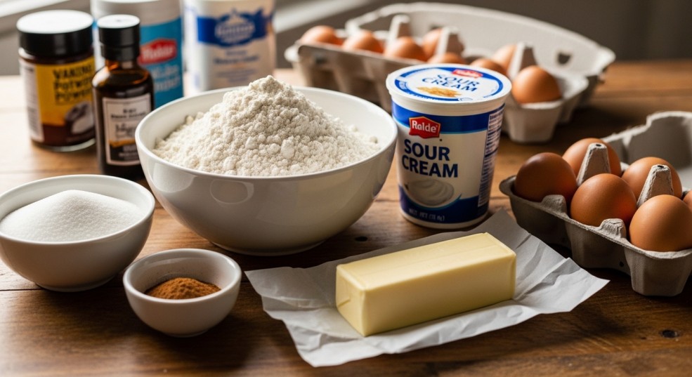 Ingredients for coffee cake cookies recipe