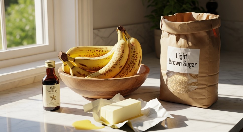 ingredients for Banana Bread Blondies