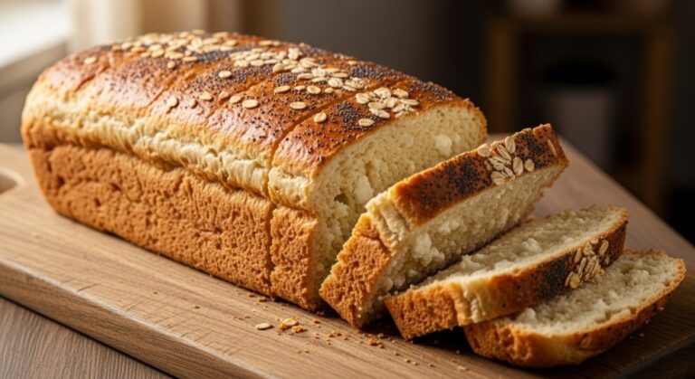 Freshly baked cottage cheese bread cooling