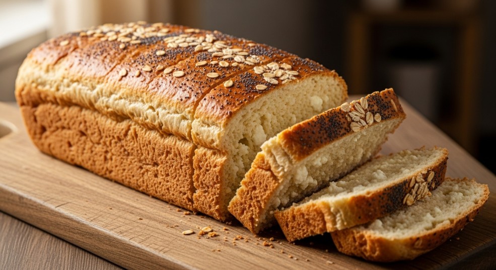 Freshly baked cottage cheese bread cooling