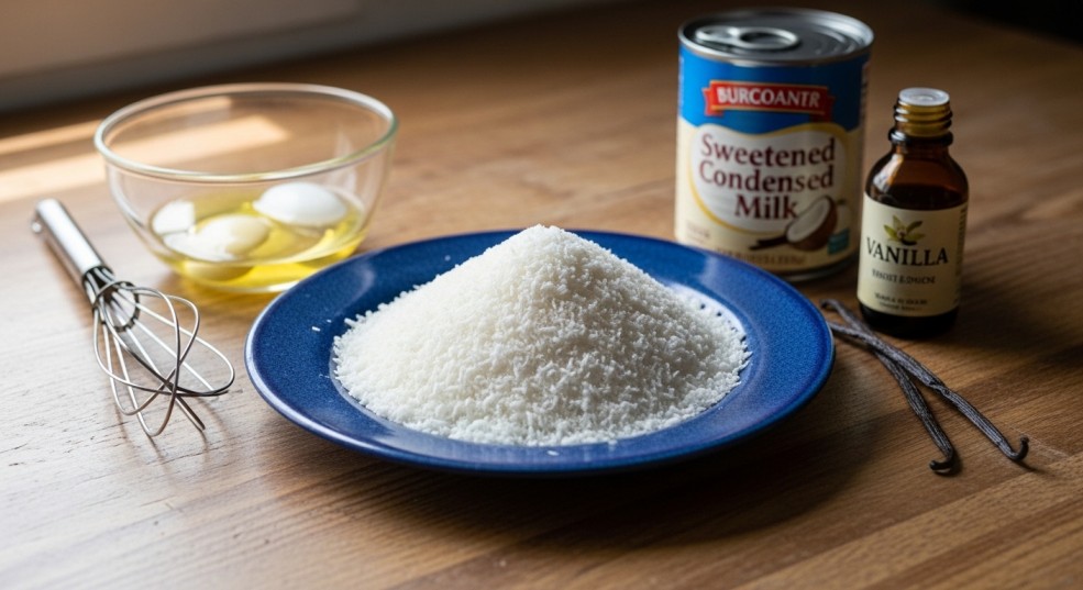 Ingredients for coconut macaroons