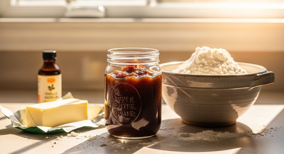ingredients used for making apple butter sheet cake