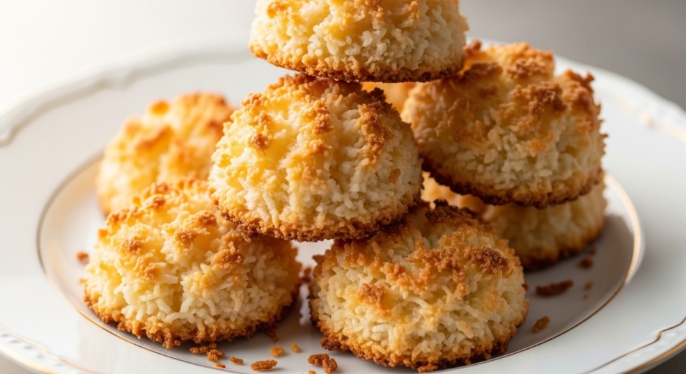Chewy coconut macaroons ready to serve