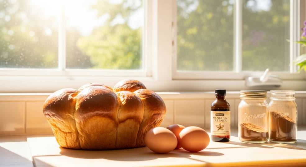 ingredients for making Cinnamon Roll French Toast Bites
