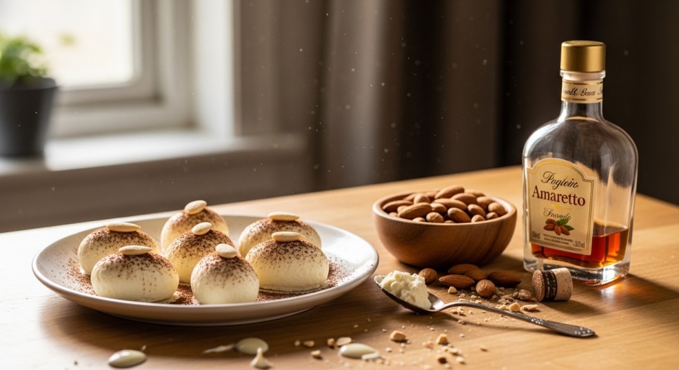 Ingredients for white chocolate almond cheesecake