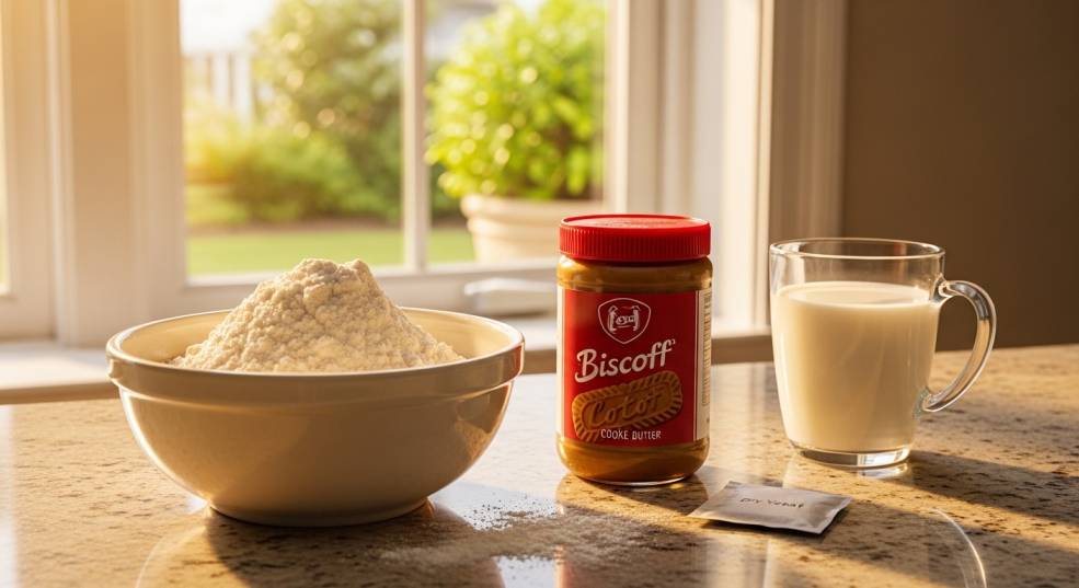 Ingredients used for Biscoff Cookie Butter Cinnamon Rolls